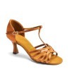 Dance shoes, professional, Dansport L3005 - Tan Satin