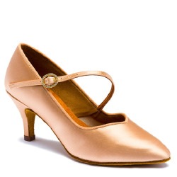 Dance shoes, professional, ICS SuperStar SingleStrap - Peach Satin