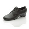 Dance shoes, professional, matte black leather MS-1